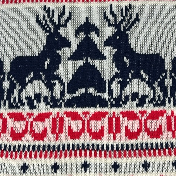 Vintage 70s 80s Gateway Knit Reindeer Christmas Holiday Sweater Unisex size LG - Picture 14 of 16